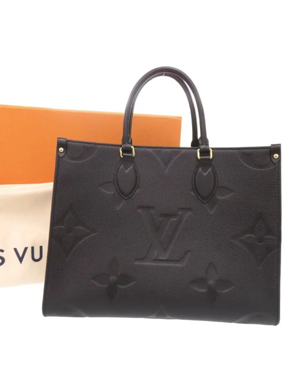 Louis Vuitton on the Go MM Monogram Empreinte Noir 2-Way Tote Black
